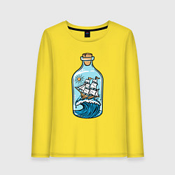 Женский лонгслив Парусник в бутылке