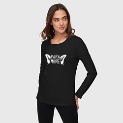 Лонгслив хлопковый женский Paramore - logo, цвет: черный — фото 2