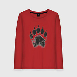 Лонгслив хлопковый женский Медвежий след, цвет: красный