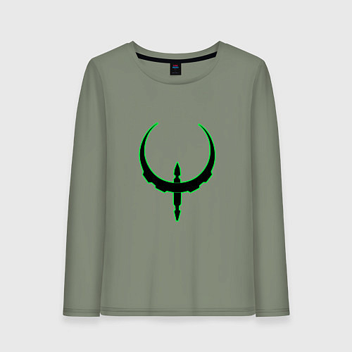 Женский лонгслив Чёрно-зелёный знак quake / Авокадо – фото 1
