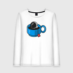 Лонгслив хлопковый женский Space tea, цвет: белый