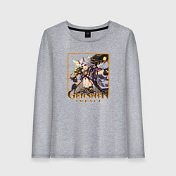 Лонгслив хлопковый женский Аратаки Итто, цвет: меланж