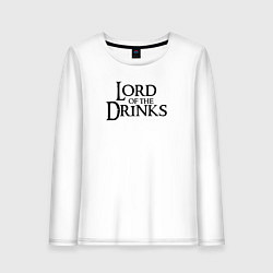 Лонгслив хлопковый женский Lord of the drinks logo, цвет: белый