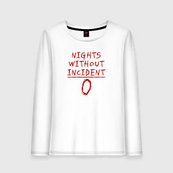Лонгслив хлопковый женский Ночи без происшествий 0, цвет: белый