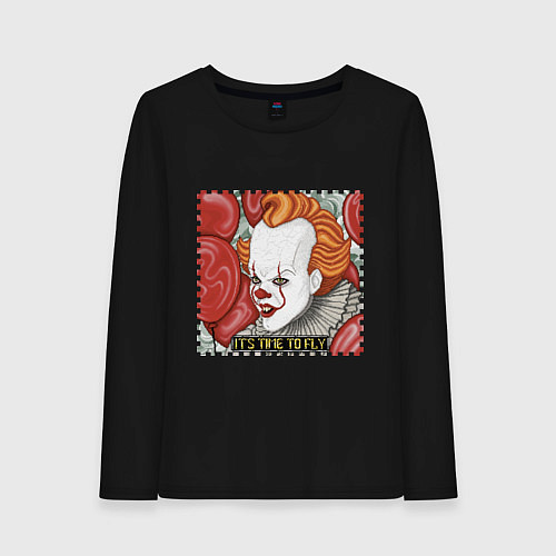 Женский лонгслив Пиксельный Пеннивайз / Черный – фото 1