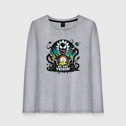 Лонгслив хлопковый женский Rick and Morty - Venom slime, цвет: меланж