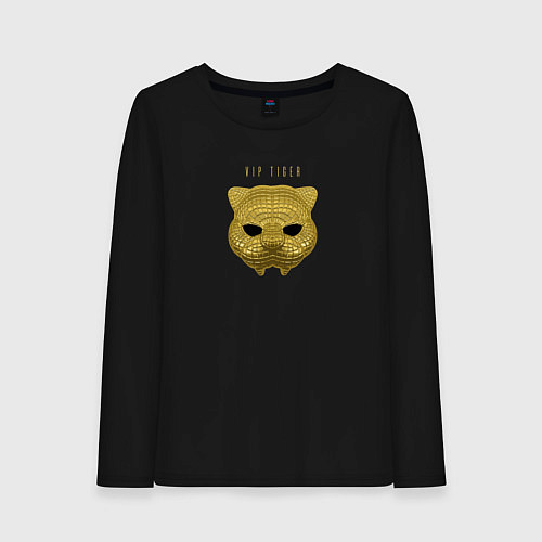 Женский лонгслив Золотая маска тигра из игры в кальмара / Черный – фото 1
