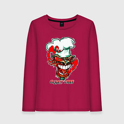 Лонгслив хлопковый женский Crazy chef, цвет: маджента