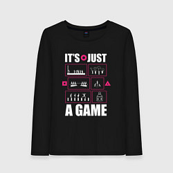 Лонгслив хлопковый женский Игра в кальмара, цвет: черный