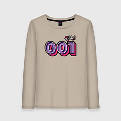 Лонгслив хлопковый женский Игрок 001, цвет: миндальный