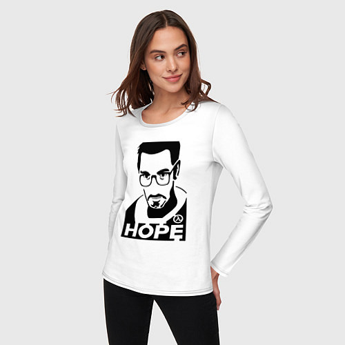 Женский лонгслив Gordon Freeman - надежда / Белый – фото 3