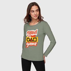Лонгслив хлопковый женский Squid game style, цвет: авокадо — фото 2