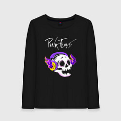 Женский лонгслив Pink Floyd - неоновый череп