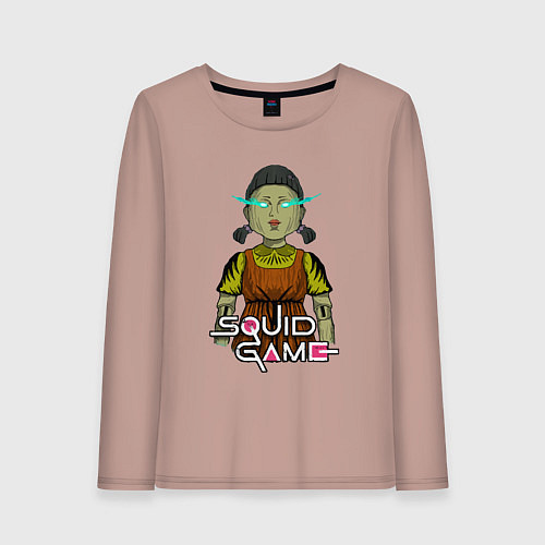 Женский лонгслив Squid game doll / Пыльно-розовый – фото 1