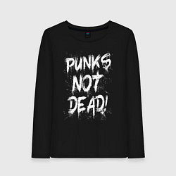 Лонгслив хлопковый женский Punk not dead, цвет: черный
