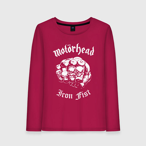 Женский лонгслив Motorhead - iron fist / Маджента – фото 1