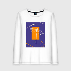 Женский лонгслив Силуэт стрекозы-коллаж