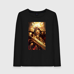 Лонгслив хлопковый женский Император человечества - Вархаммер 40000, цвет: черный