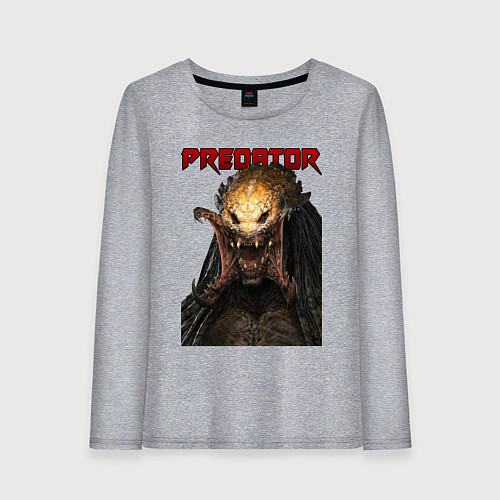 Женский лонгслив Predator scream / Меланж – фото 1