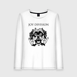 Лонгслив хлопковый женский Joy Division - rock dog, цвет: белый