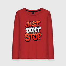 Лонгслив хлопковый женский Just dont stop, цвет: красный