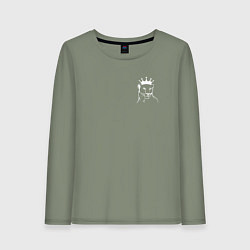 Лонгслив хлопковый женский Львица пара льву, цвет: авокадо