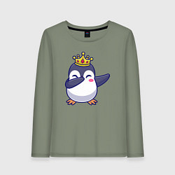 Лонгслив хлопковый женский Король пингвин, цвет: авокадо