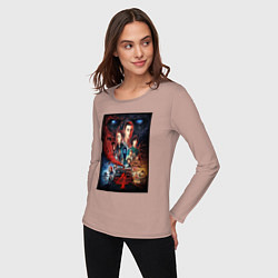 Лонгслив хлопковый женский Stranger Things 4, цвет: пыльно-розовый — фото 2