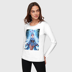 Лонгслив хлопковый женский Зайка в гармонии с природой, цвет: белый — фото 2