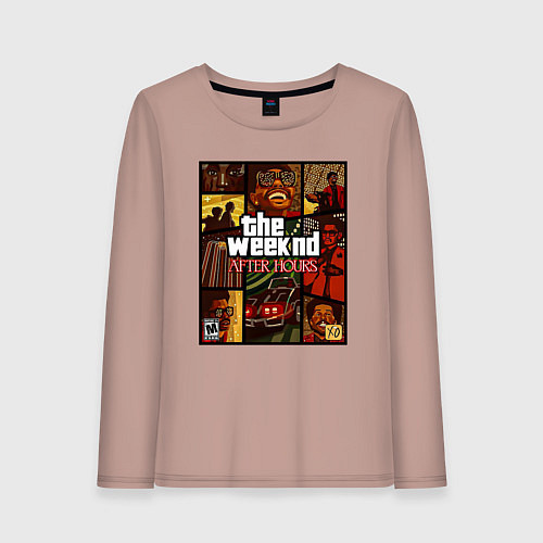 Женский лонгслив The weeknd постер гта / Пыльно-розовый – фото 1