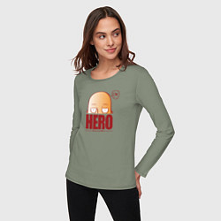 Лонгслив хлопковый женский Ванпанч герой hero, цвет: авокадо — фото 2