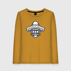 Лонгслив хлопковый женский Усатый мексиканец, цвет: горчичный