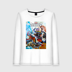 Лонгслив хлопковый женский Персонажи - Marvel rivals, цвет: белый