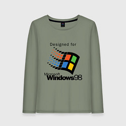 Лонгслив хлопковый женский Предназначен для windows 98, цвет: авокадо