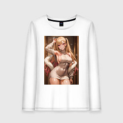 Лонгслив хлопковый женский Marin Kitagawa: Sexy Girl, цвет: белый