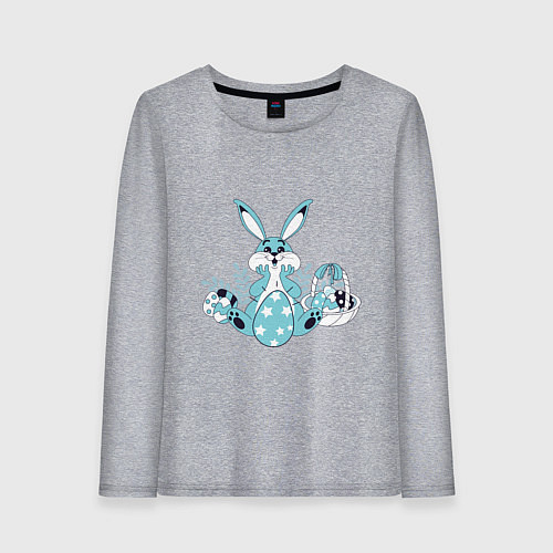Женский лонгслив Милый пасхальный кролик / Меланж – фото 1