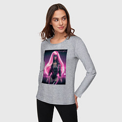 Лонгслив хлопковый женский Sexy Barbie - ai art, цвет: меланж — фото 2