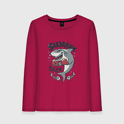 Лонгслив хлопковый женский Shark team, цвет: маджента