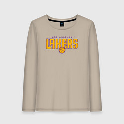 Лонгслив хлопковый женский Team Los Angeles Lakers, цвет: миндальный