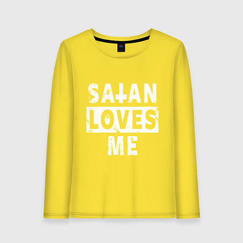 Женский лонгслив Сатана любит меня / Желтый – фото 1