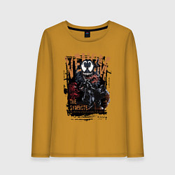 Лонгслив хлопковый женский Веном черный симбиот, цвет: горчичный