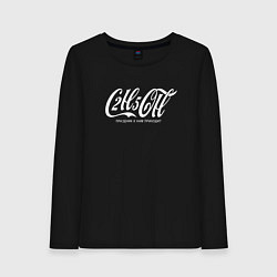 Лонгслив хлопковый женский C2H5OH праздник к нам приходит, цвет: черный
