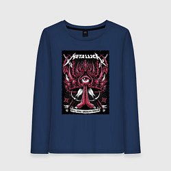 Лонгслив хлопковый женский Metallica - royal arena Denmark, цвет: тёмно-синий
