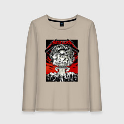 Лонгслив хлопковый женский Metallica - Toronto playbill, цвет: миндальный