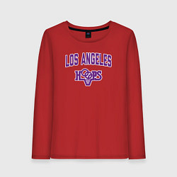 Лонгслив хлопковый женский Los Angeles hoops, цвет: красный