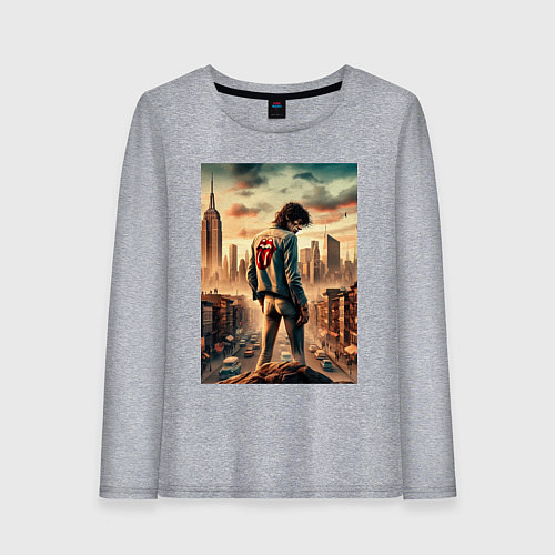 Женский лонгслив Mick Jagger is the world legend / Меланж – фото 1