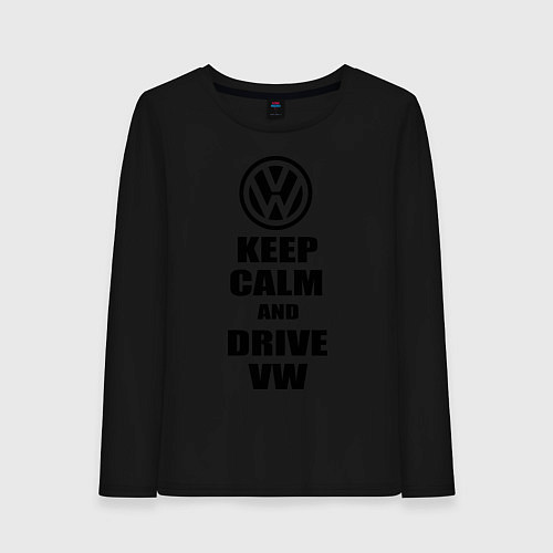 Женский лонгслив Keep Calm & Drive VW / Черный – фото 1