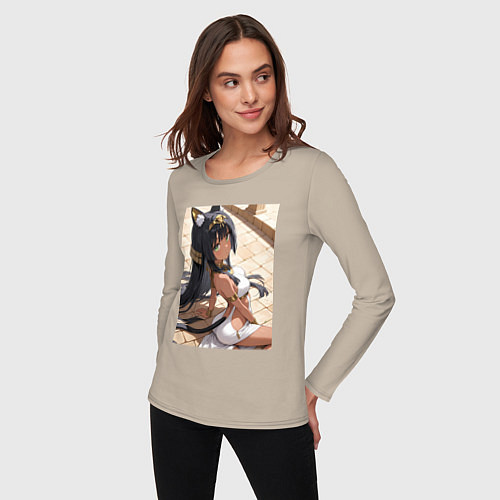 Женский лонгслив Сфинкс в древнем Египте / Миндальный – фото 3