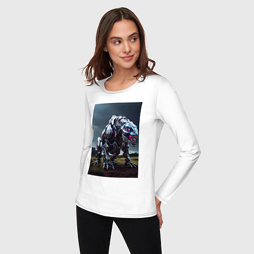 Женский лонгслив Робот в стиле Horizon / Белый – фото 3