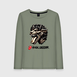 Лонгслив хлопковый женский Mick Jagger - stylization, цвет: авокадо
